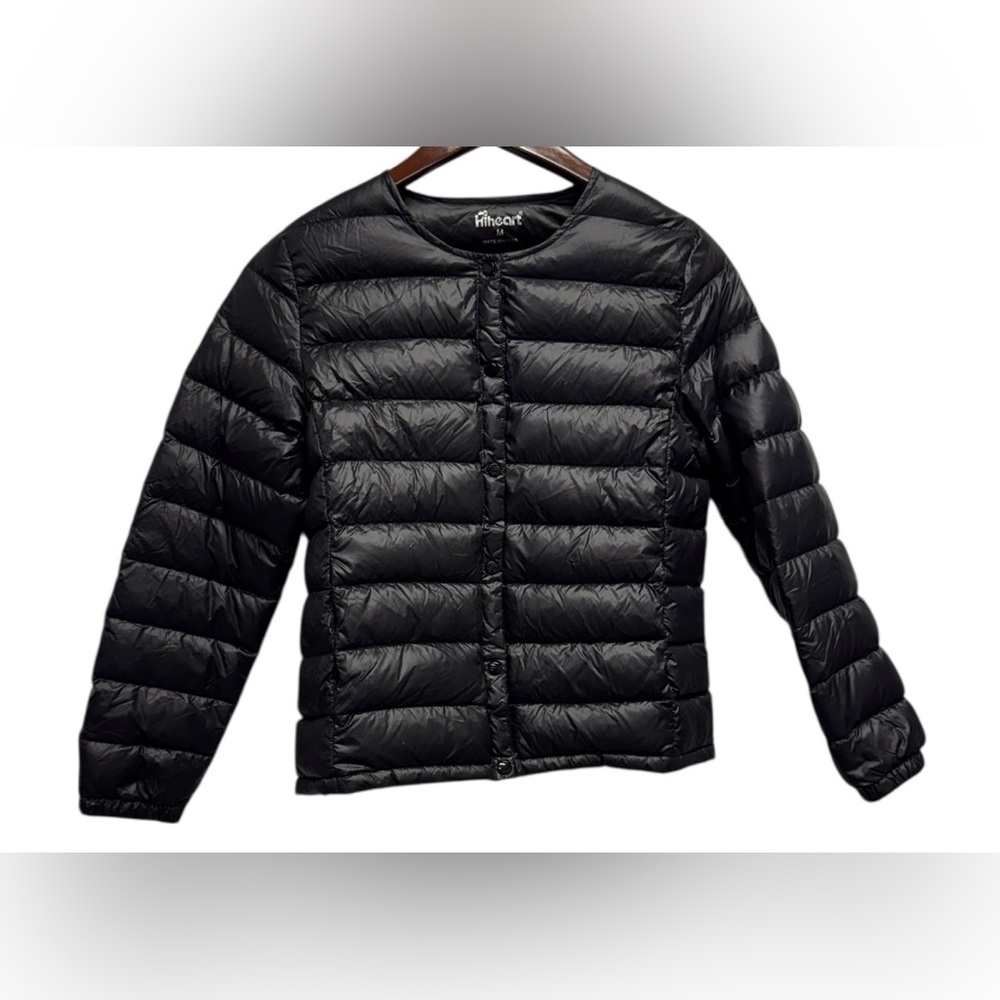 Hiheart Lightweight Black Puffer Down Jacket Women’s Medium